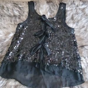 Forever 21 Black Sequenced Sleeveless Blouse